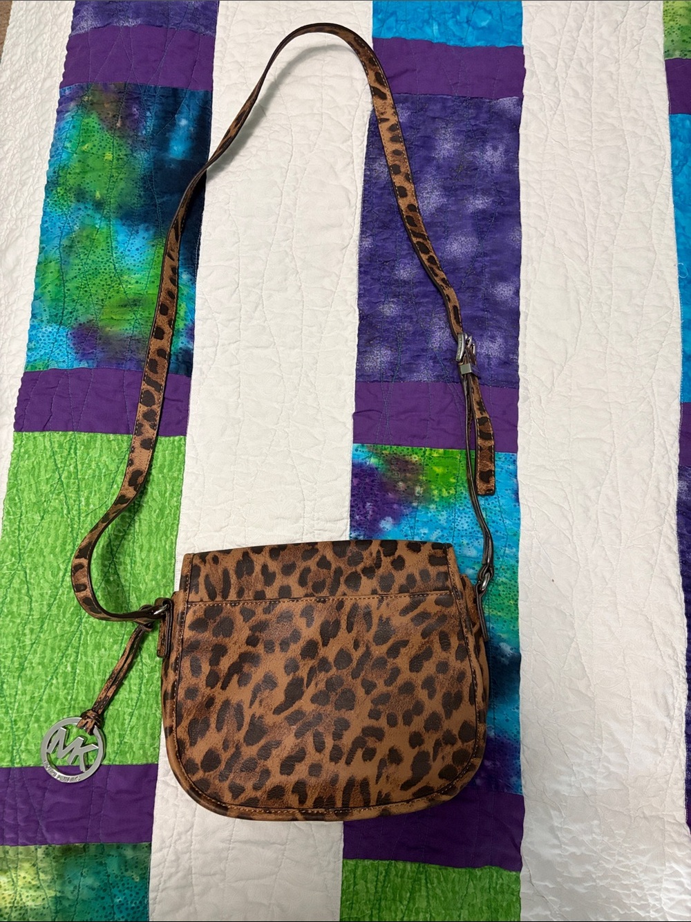 Michael Kors Leopard-Print Brown Crossbody Bag - Picture 3 of 4